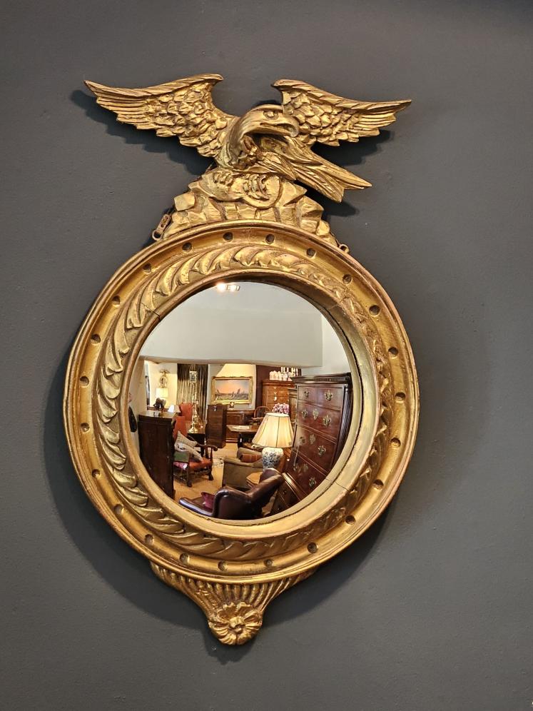 Victorian Gilt Framed Convex Mirror  - Image 6