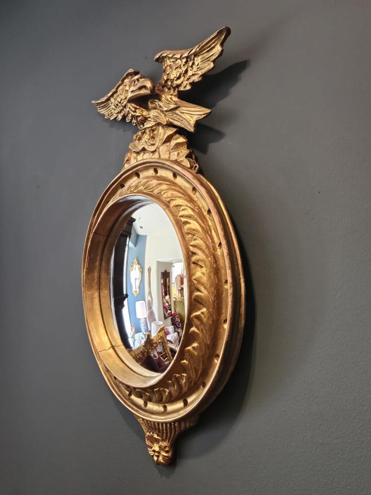 Victorian Gilt Framed Convex Mirror  - Image 3