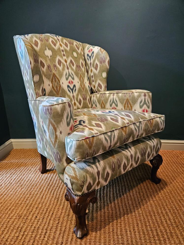 Superb Edwardian Wing Back Arm Chair - Image 1