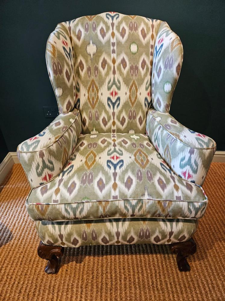 Superb Edwardian Wing Back Arm Chair - Image 7