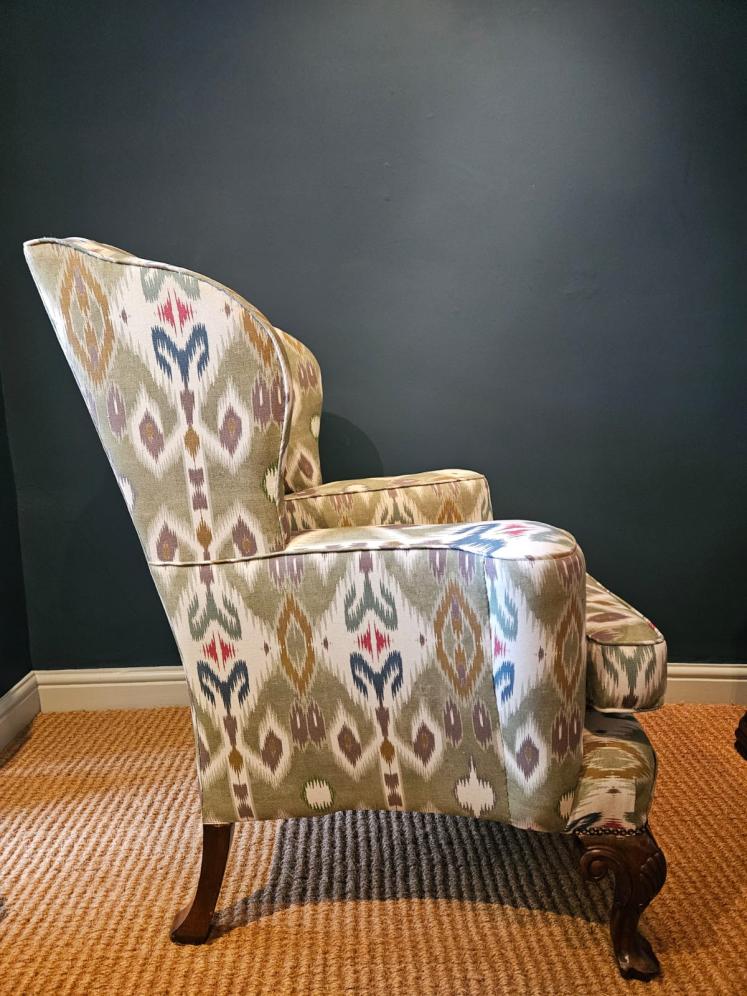 Superb Edwardian Wing Back Arm Chair - Image 4