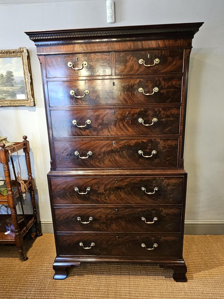 George III Mahogany Secretaire Chest on Chest - Image 8