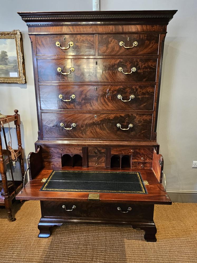 George III Mahogany Secretaire Chest on Chest - Image 6