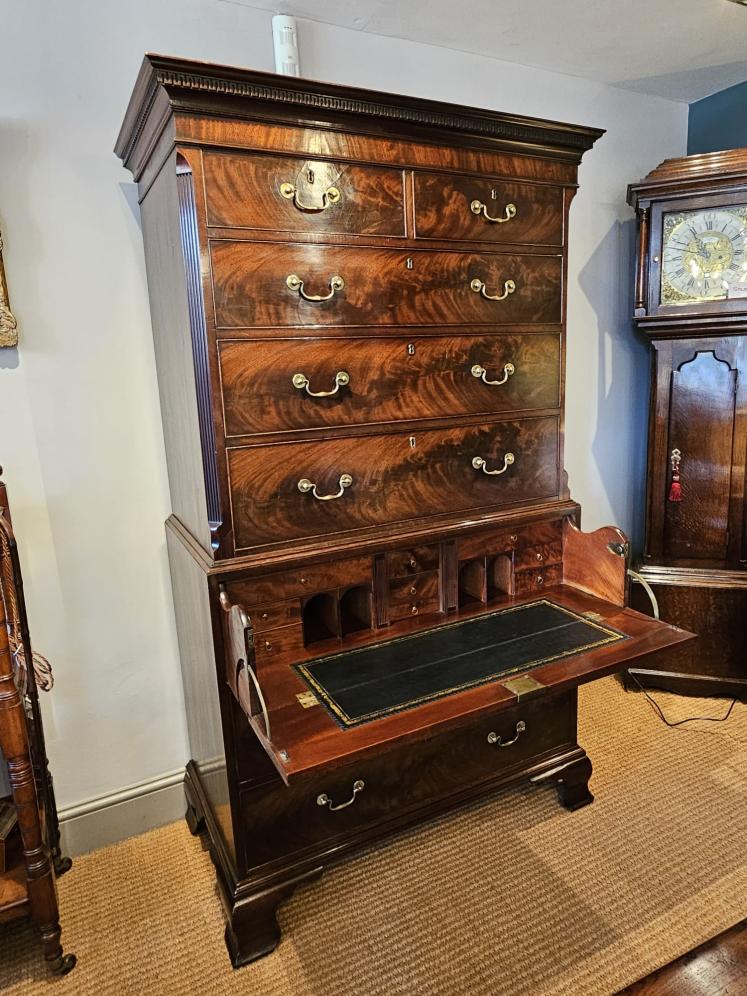 George III Mahogany Secretaire Chest on Chest - Image 1