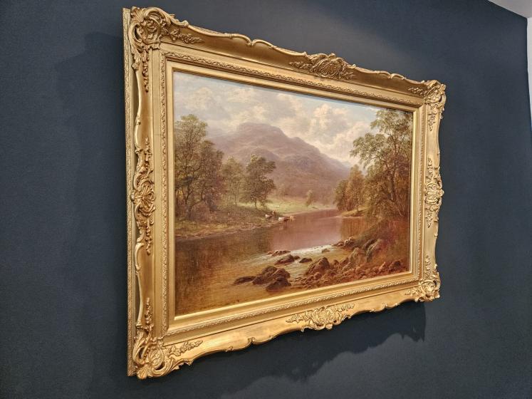 Large Oil on Canvas Painting 'On the Lledr' by William Mellor - Image 7