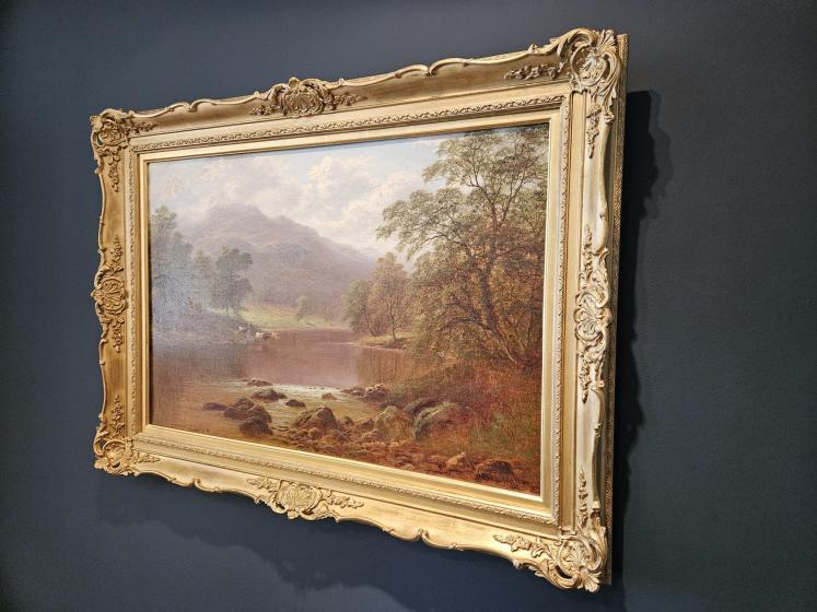 Large Oil on Canvas Painting 'On the Lledr' by William Mellor - Image 5