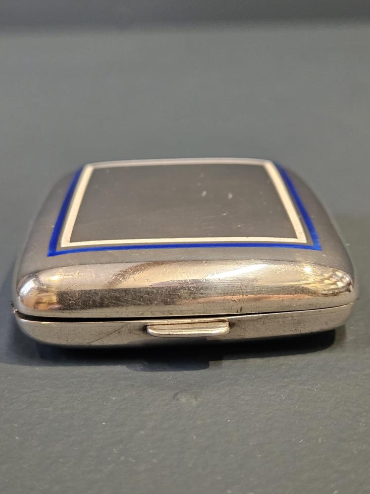 Silver and Enamel Fob Watch Case - Image 1