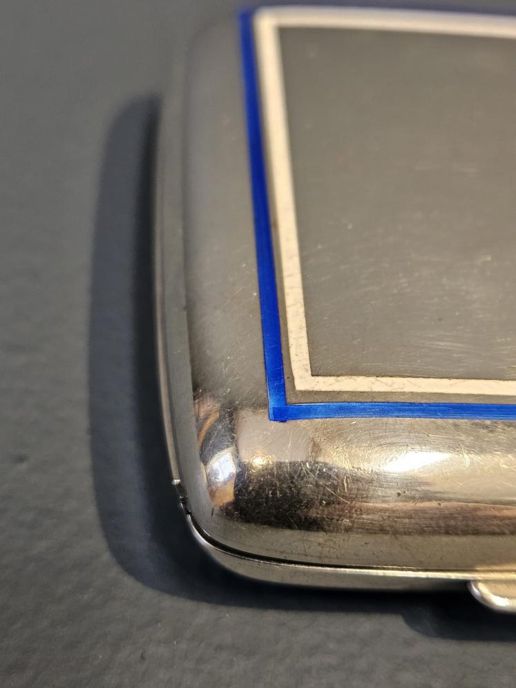 Silver and Enamel Fob Watch Case - Image 7