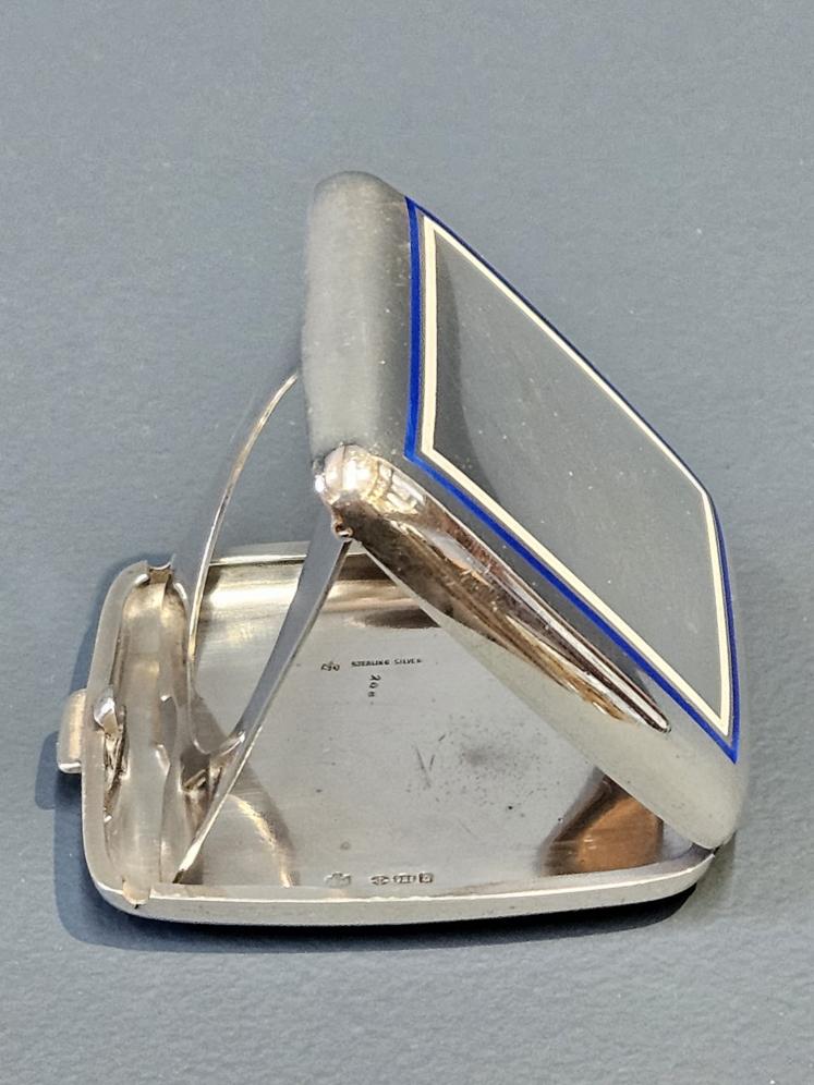 Silver and Enamel Fob Watch Case - Image 3