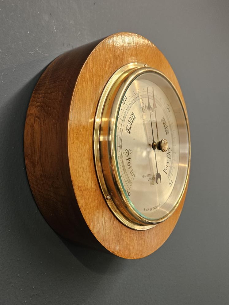 Victorian Negretti and Zambra Oak Cased Barometer - Image 6
