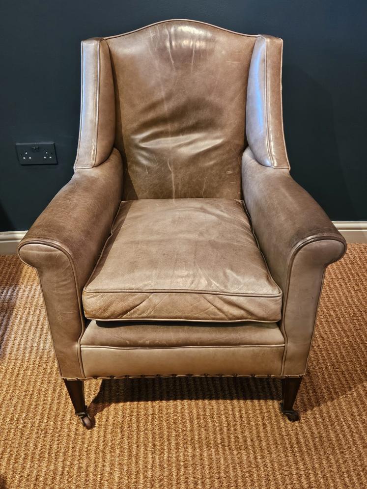 Edwardian Leather Armchair by Warings - Image 7