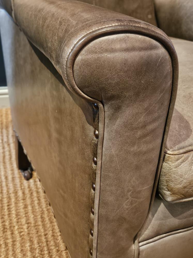 Edwardian Leather Armchair by Warings - Image 2