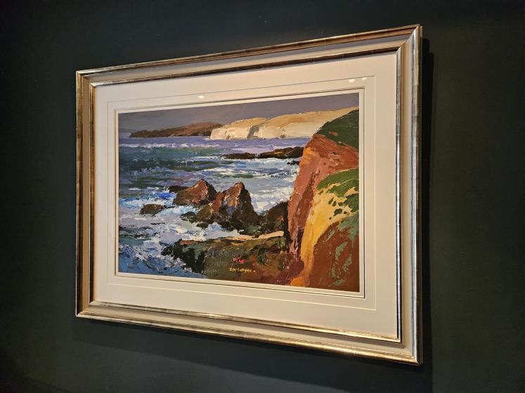 Acrylic on Board by Donald McIntyre ' Cliffs Solva, Wales' - Image 8
