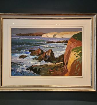 Acrylic on Board by Donald McIntyre ' Cliffs Solva, Wales'