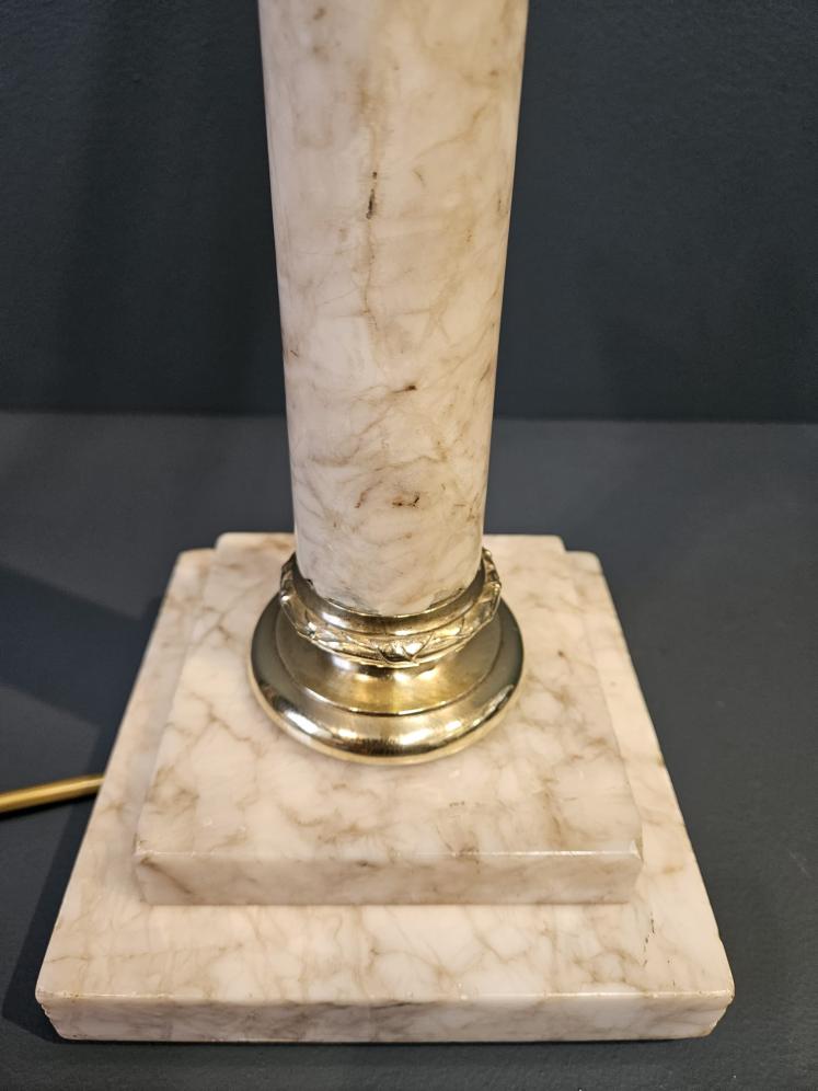 Pair of Late Victorian Marble Brass Mounted Table Lamps  - Image 4