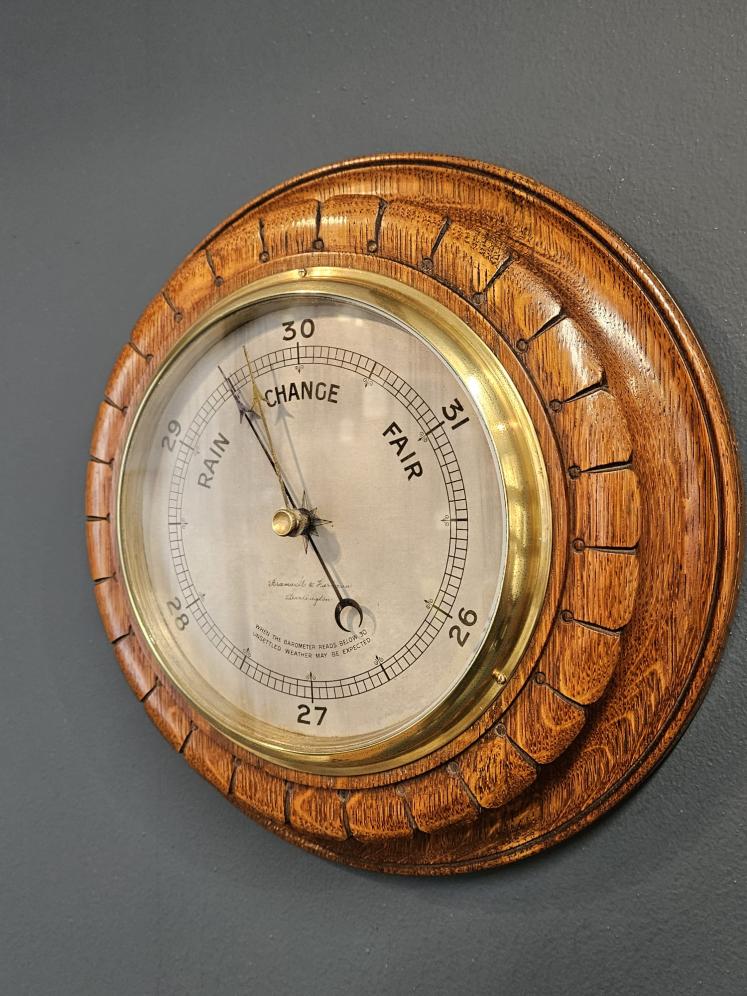 Victorian Silvered Dial Barometer by Bramwell & Harbron of Darlington - Image 3