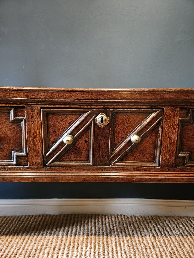 George I Geometric Moulded Three Drawer Dresser - Image 3