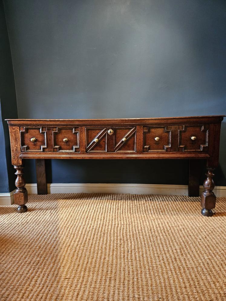 George I Geometric Moulded Three Drawer Dresser - Image 1