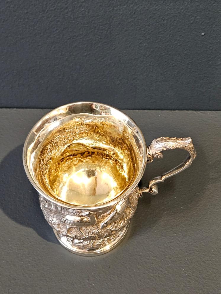Early Victorian Silver Pheasant Design Mug - Image 2
