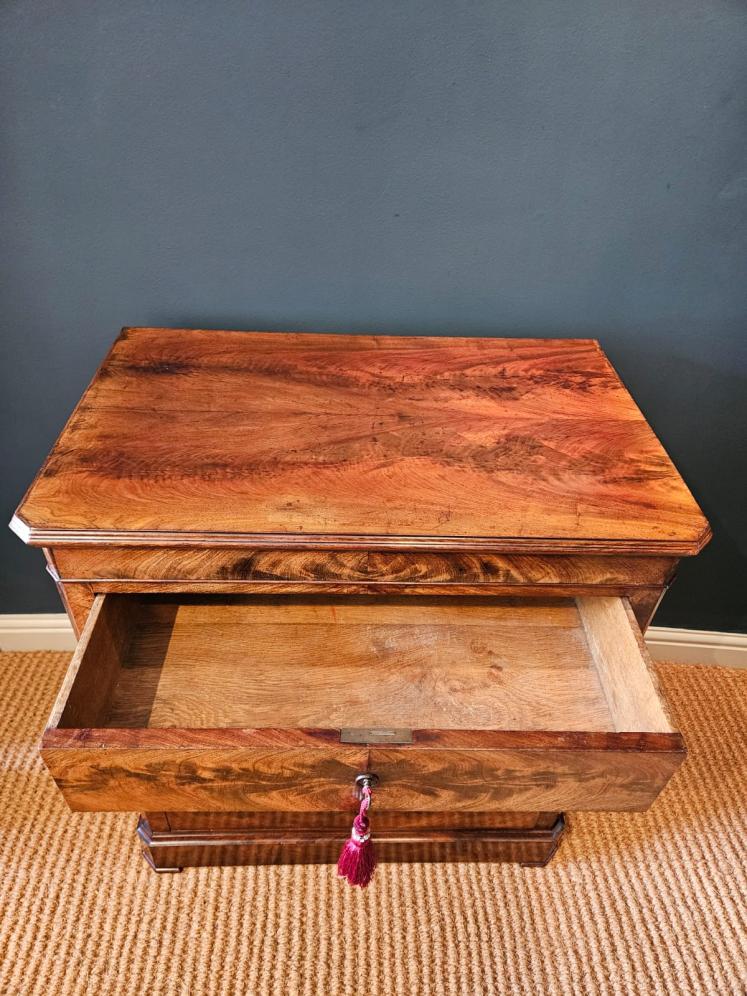 Fine Quality Figured Mahogany Biedermeier Chest Of Drawers - Image 6