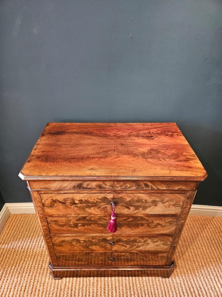 Fine Quality Figured Mahogany Biedermeier Chest Of Drawers - Image 5