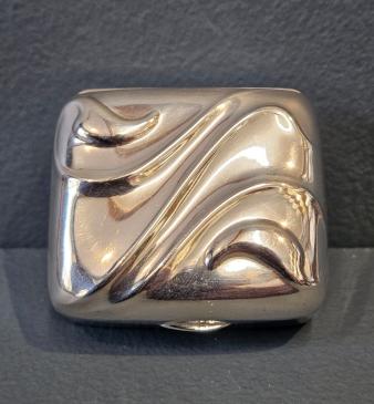 Edwardian Art Nouveau Silver Pill Box - Image