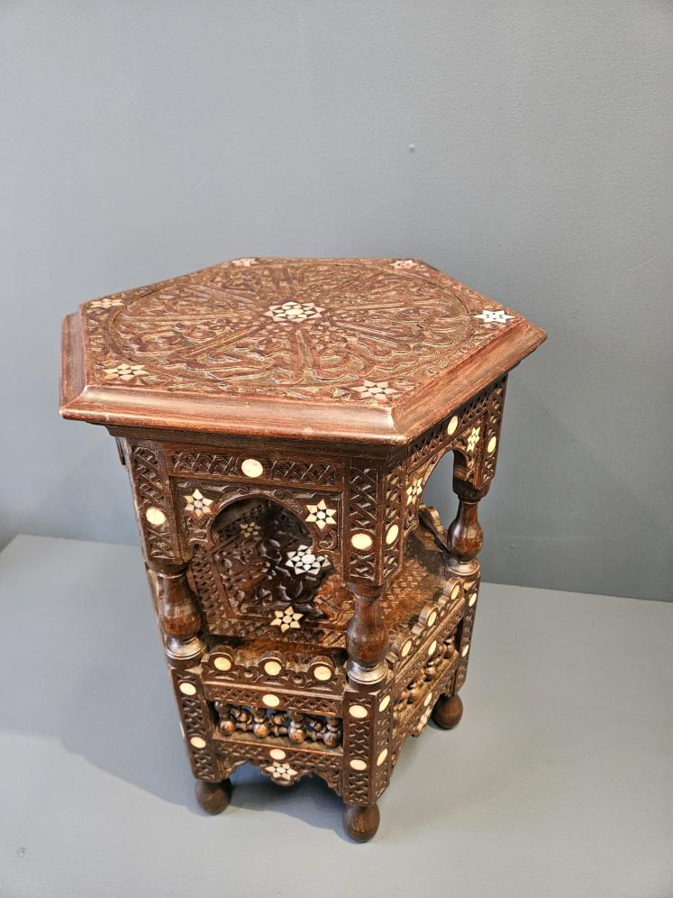 Moorish Carved Octagonal Lamp Table - Image 5