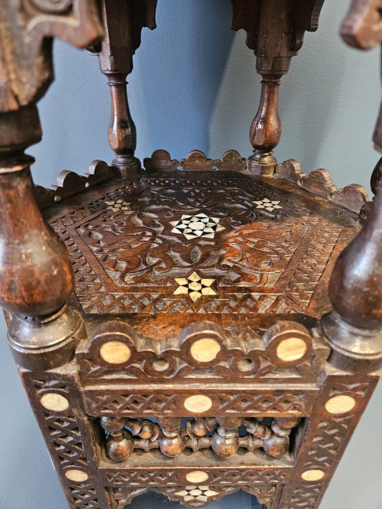 Moorish Carved Octagonal Lamp Table - Image 4