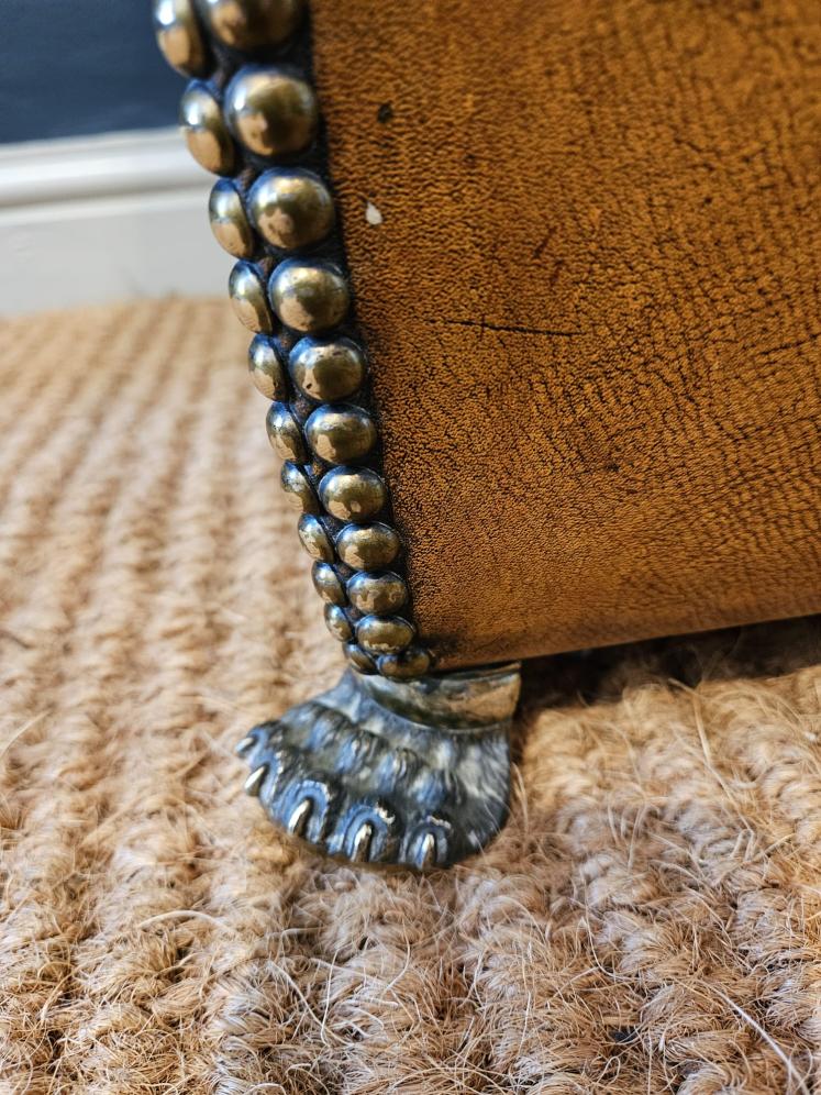 1920`s Leather Ottoman Foot Stool - Image 4