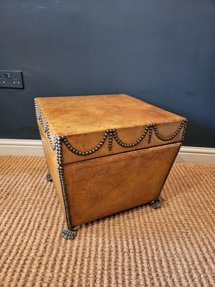 1920`s Leather Ottoman Foot Stool - Image 1