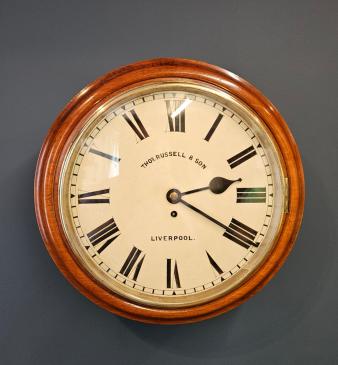 Russell of Liverpool Victorian 8 Day 14" Fusee Dial Clock - Image