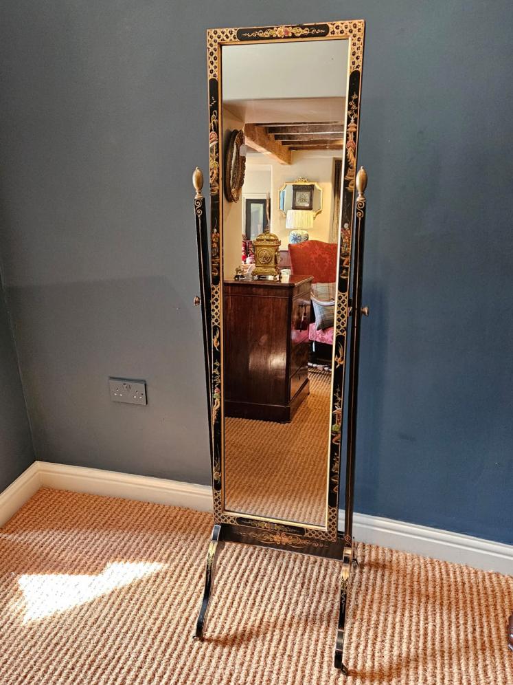 Edwardian Chinoiserie Cheval Mirror - Image 6