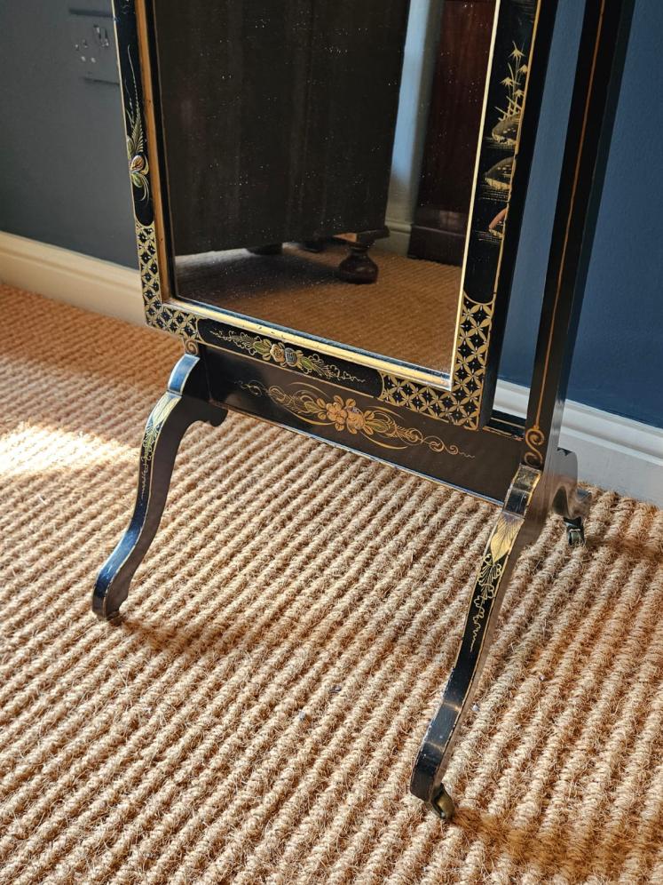 Edwardian Chinoiserie Cheval Mirror - Image 3
