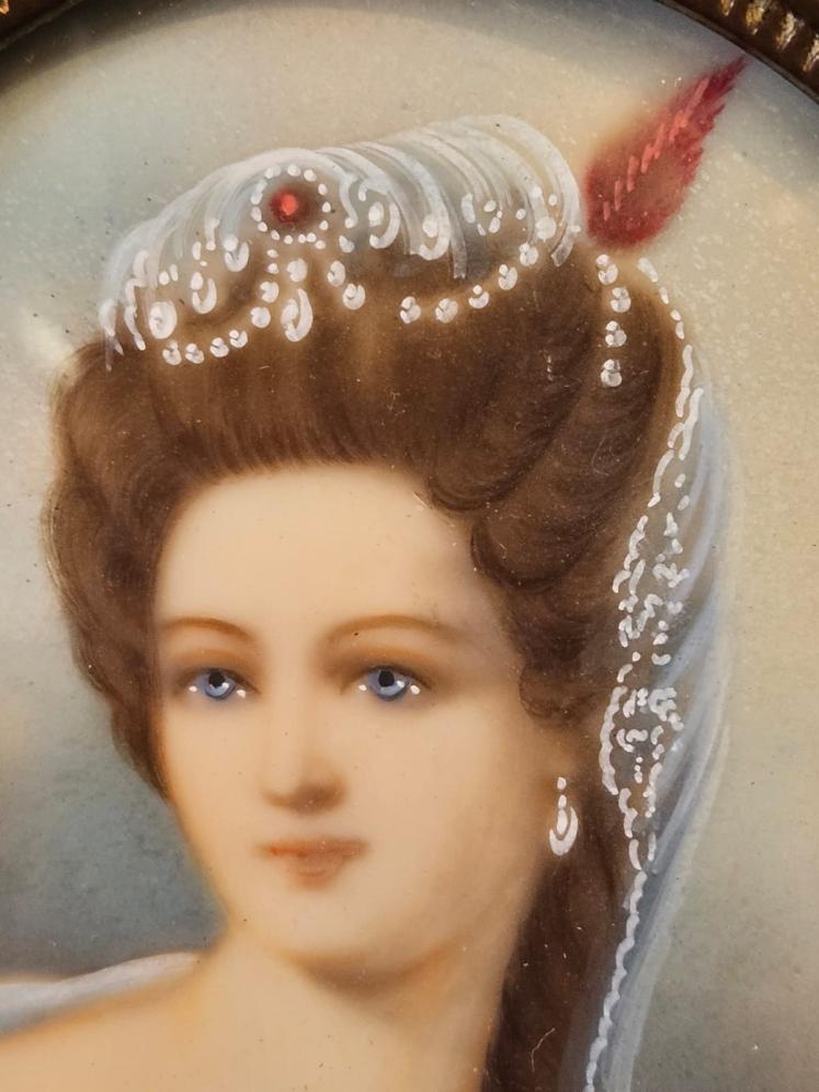 Victorian Miniature Portrait on Bone - Image 7