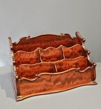 Outstanding Quality Victorian Figured Mahogany Waterfall Letter Rack