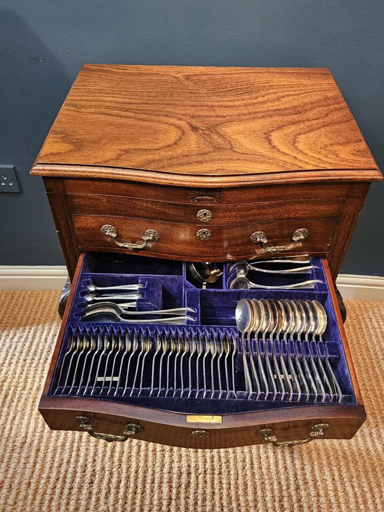 Edwardian Canteen of Cutlery in Side Table - Image 5