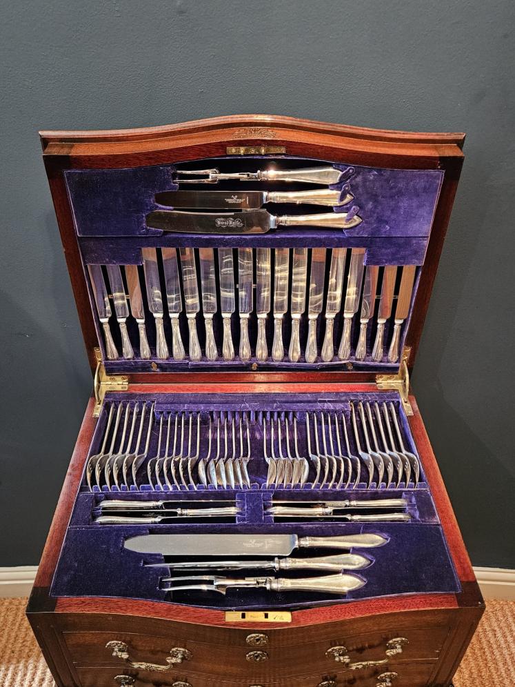 Edwardian Canteen of Cutlery in Side Table - Image 4