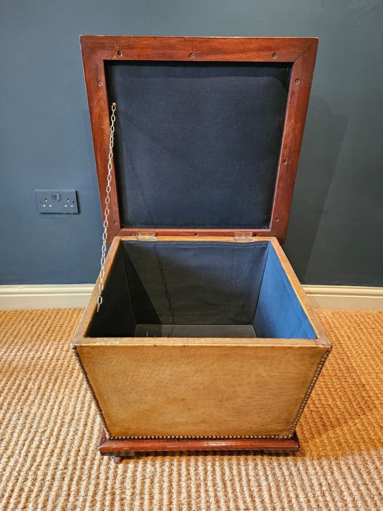 Victorian Leather Ottoman Stool - Image 2