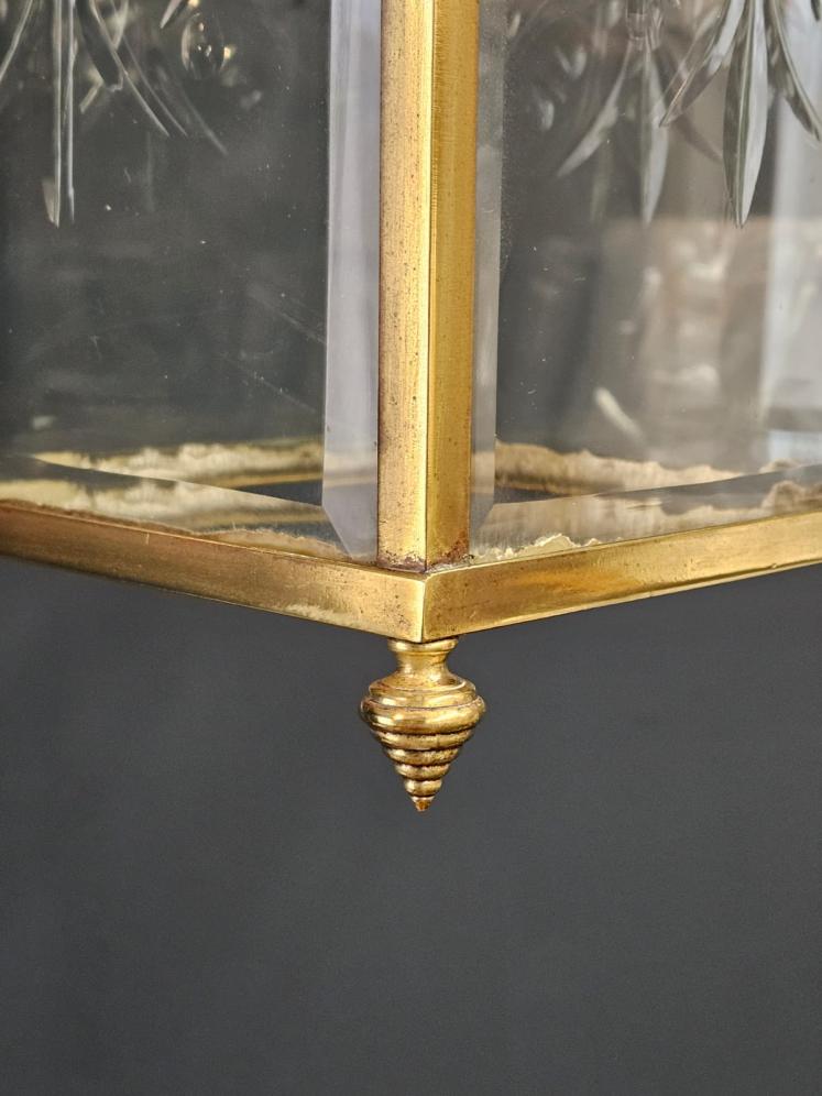 Edwardian Brass Framed Hall Lantern - Image 6