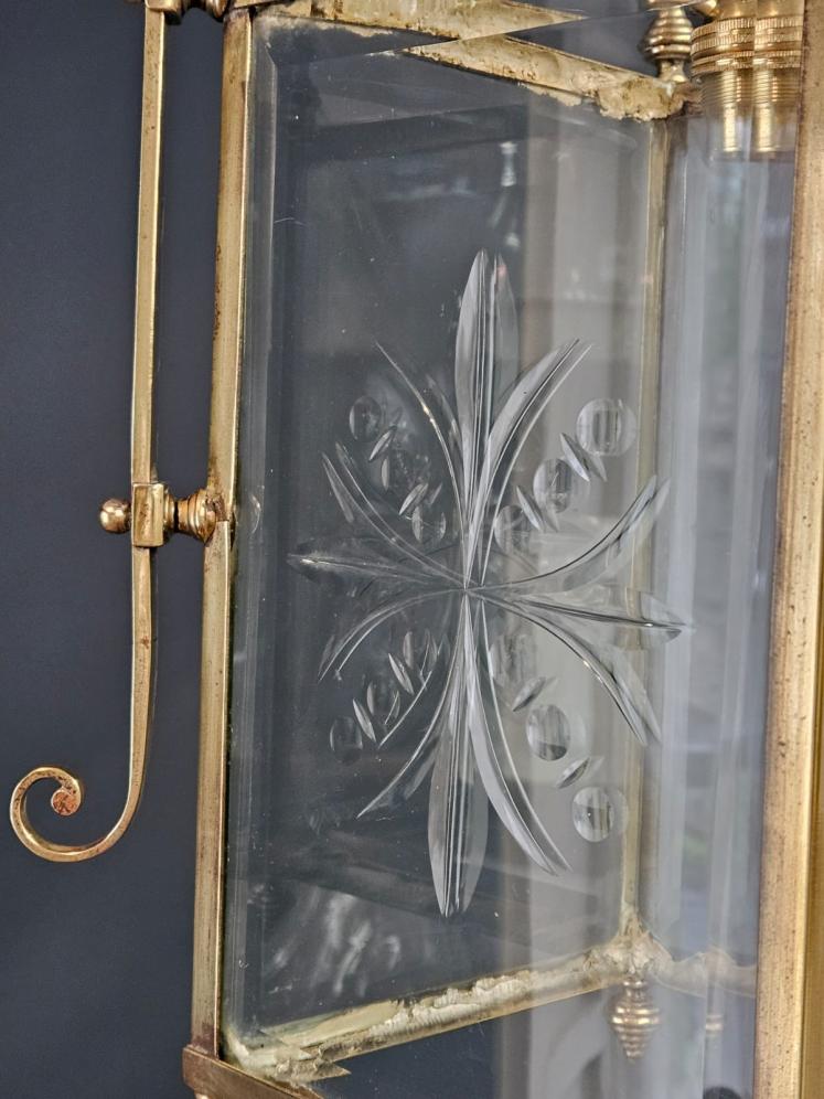 Edwardian Brass Framed Hall Lantern - Image 3