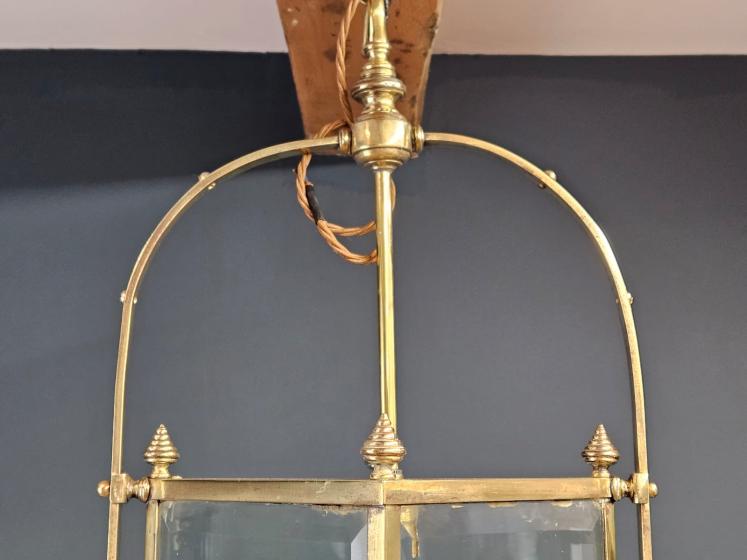 Edwardian Brass Framed Hall Lantern - Image 2