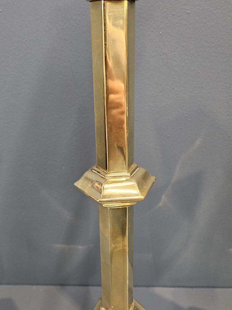 Pair of Victorian Brass Church Candlesticks - Image 5