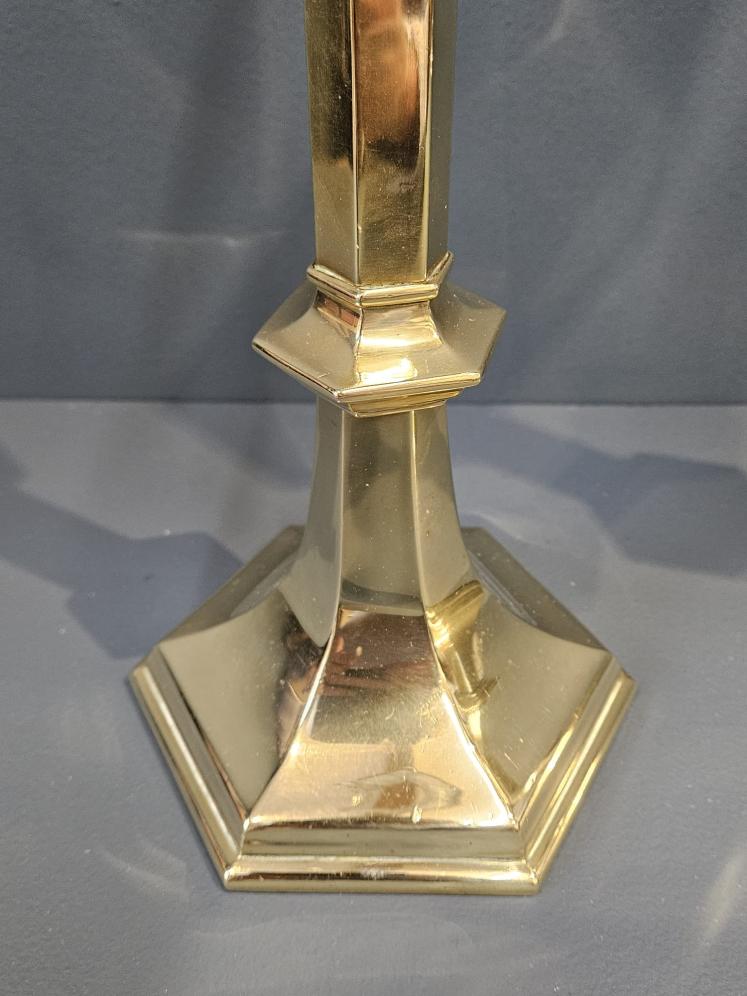 Pair of Victorian Brass Church Candlesticks - Image 3