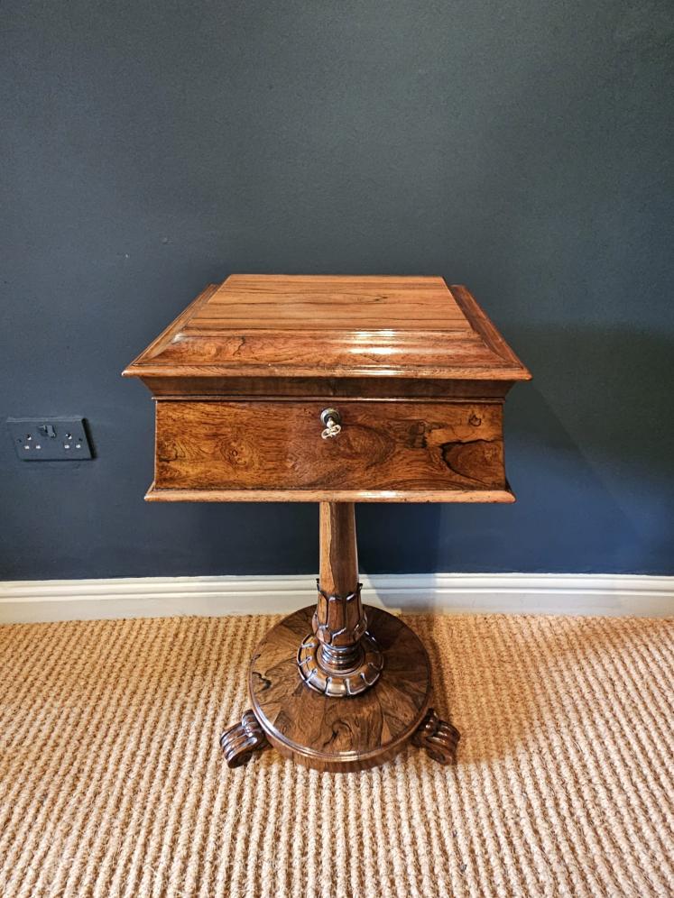 William IV Rosewood Teapoy - Image 9