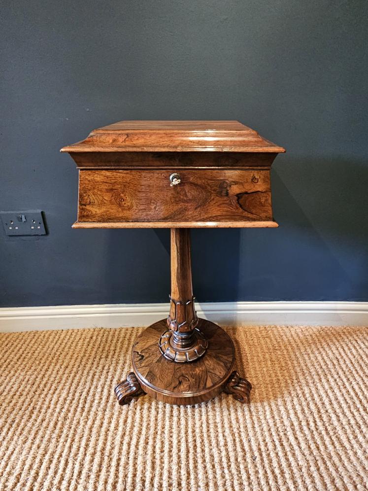 William IV Rosewood Teapoy - Image 4