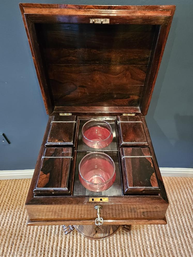 William IV Rosewood Teapoy - Image 8