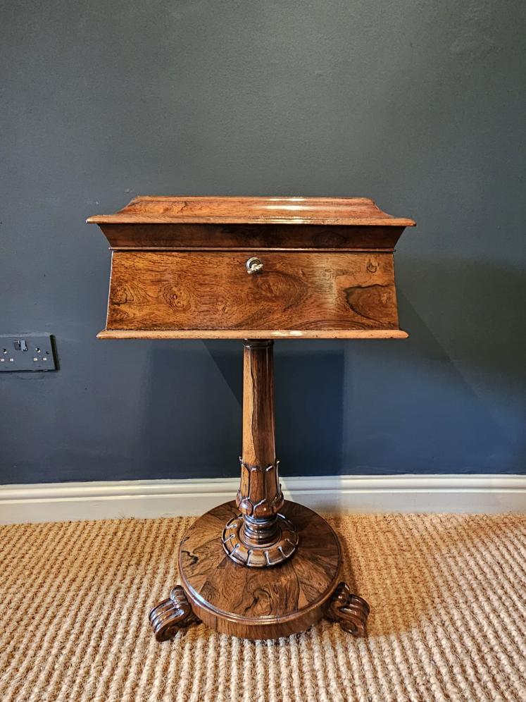 William IV Rosewood Teapoy - Image 7