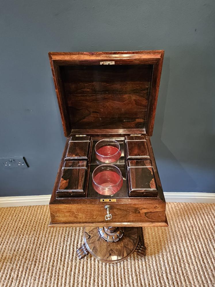 William IV Rosewood Teapoy - Image 6