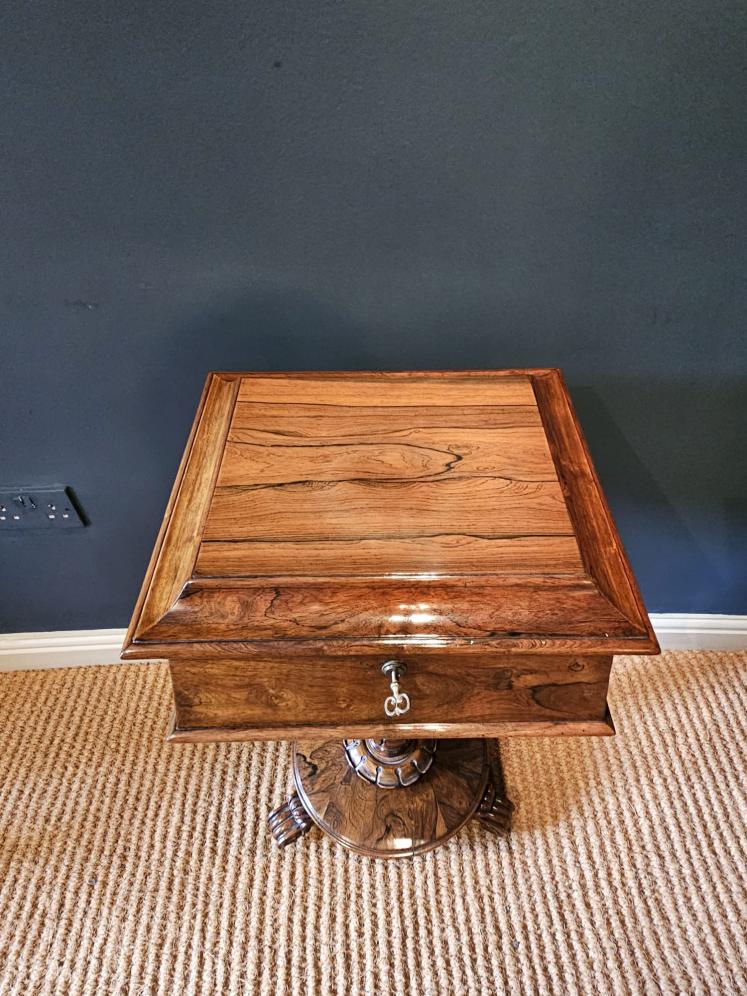 William IV Rosewood Teapoy - Image 5