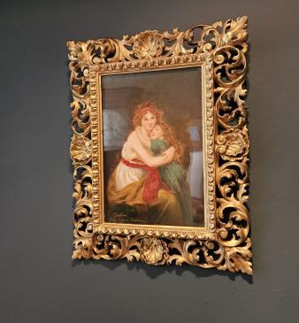 Victorian Oil on Canvas Painting in Florentine Gilt Frame 